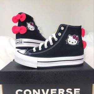 Converse Girls Chuck Taylor All Star High Top Custom Made Hello Kitty Sneakers